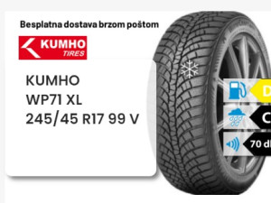 245/45 R 17 99V XL KUMHO WP71