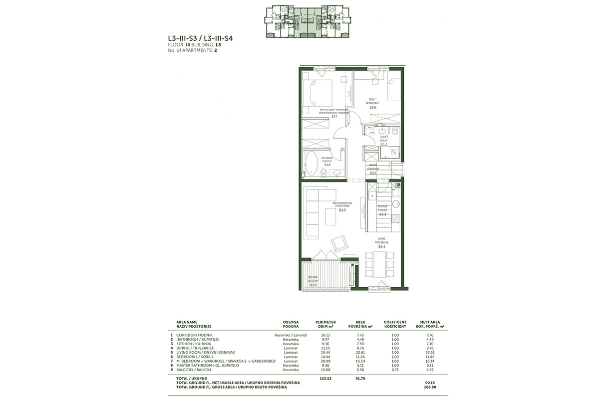 AKCIJA! Trosoban stan sa balkonom / 90m2 / Poljine Hills 29
