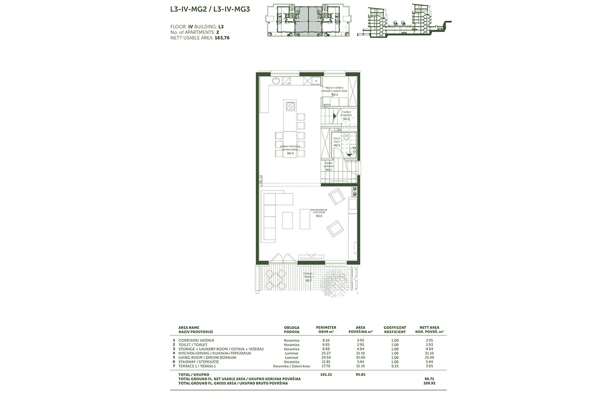 PENTHOUSE petosoban stan sa dvije terase / 164m2 / Poljine hills 24