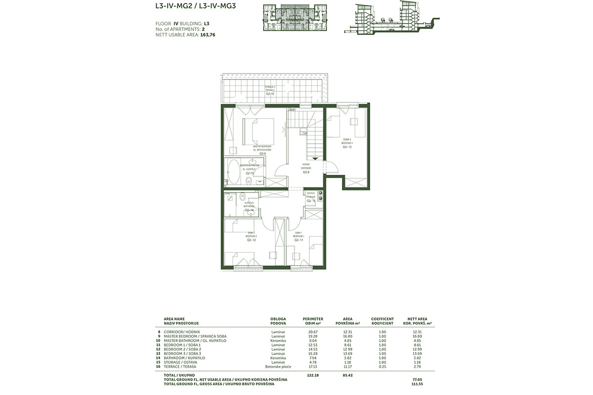 PENTHOUSE petosoban stan sa dvije terase / 164m2 / Poljine hills 25