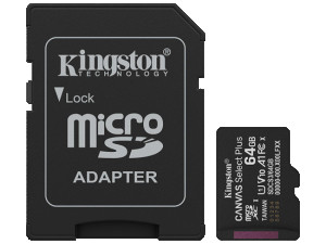 Micro SD card Kingston 64gb class 10 100 MBs