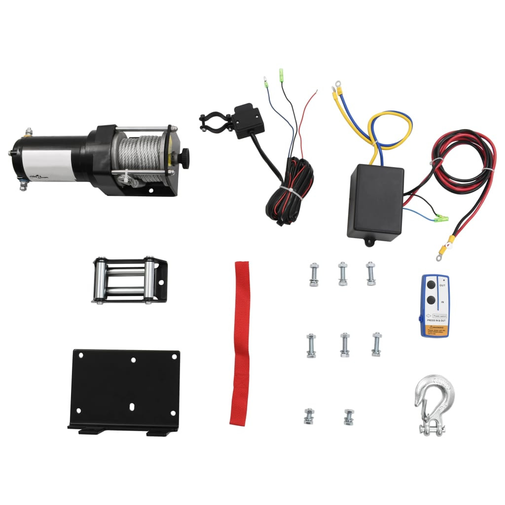 12V Električno vitlo 1360 kg s pločom  210231