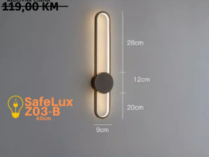 Zidna lampa - svjetiljka - SafeLux Z03-B Crna