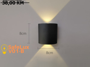 Vanjska lampa - rasvjeta - LED SafeLux V01-B Crna