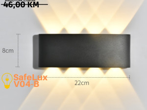 Vanjska lampa - rasvjeta - LED SafeLux V04-B Crna