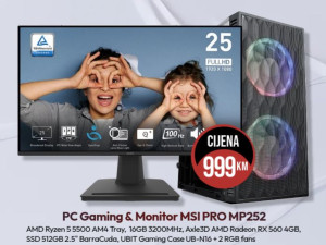 NOVI Gaming računar i monitor MSI 25" - 999KM