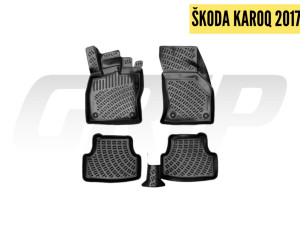 ŠKODA KAROQ 17+ DUBOKE PATOSNICE KORITA GUMENI PODMETAČ