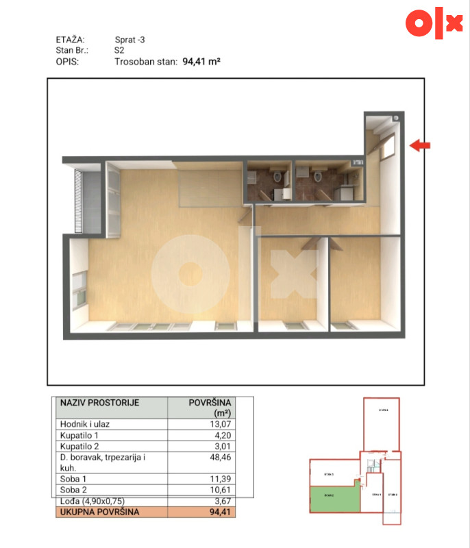 Residence Mejtas- stan 94,41 m2, USELJIVO! 3