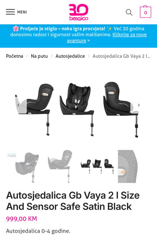 Autosjedalica GB Vaya I-Size (od rodjenja do 4 godine)