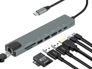 HUB USB Type-C Multi-hub 8u1 Adapter 8 Portni