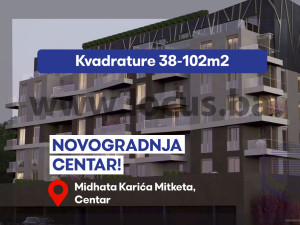 NOVOGRADNJA CENTAR! Trosoban stan s baštom