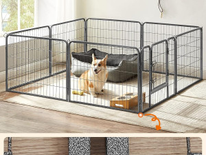 Ograda, boks za štenad, pse, visina 60 cm, 8 panela