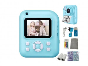 Dječiji instant fotoaparat aparat kamera printerom plavi 040880