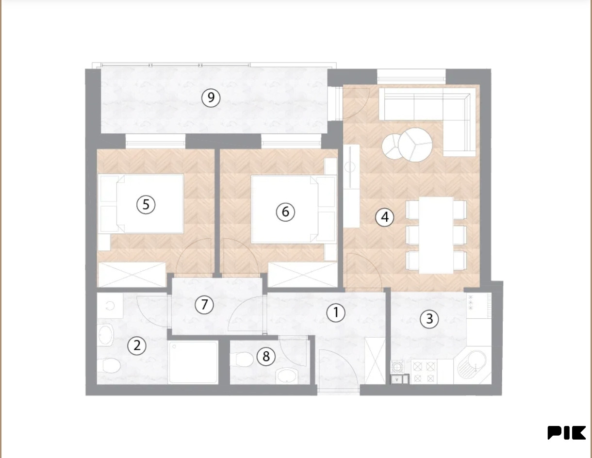 Trosoban stan 59,75 m2 - BORIK, Banja Luka - novogradnja 2