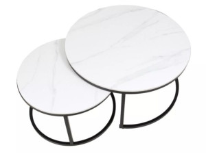 KLUB STO 2/1, KERAMIKA+ METAL, crno- bijelo