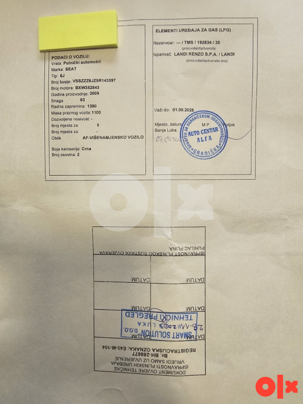 SEAT IBIZA 1.4 BENZIN/LPG 2009 g.p 63kw ATEST VAŽI DO 01.09.2028.