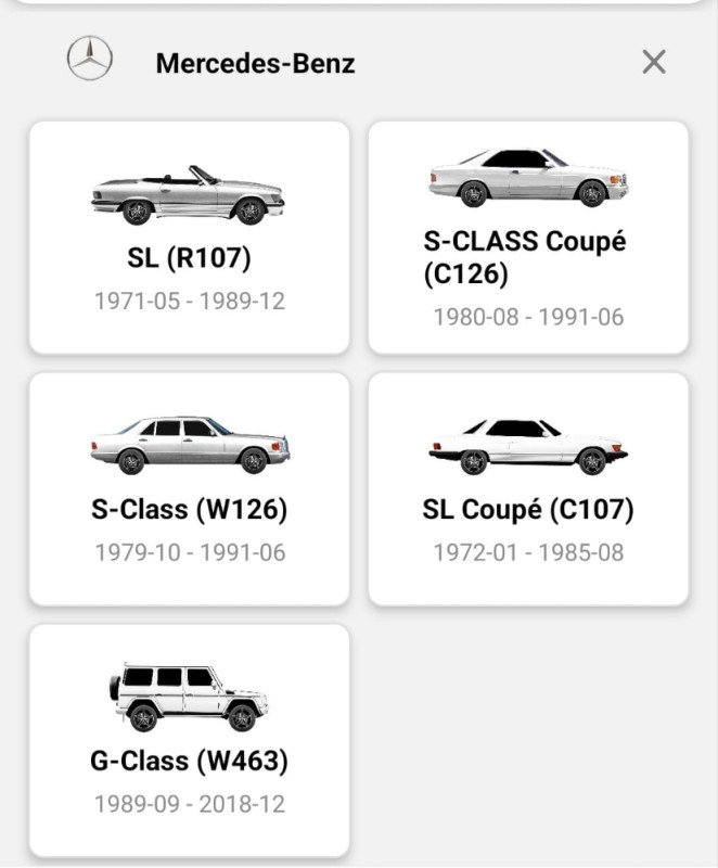 Mercedes Diktung Glave 500  560 V8  Benzin