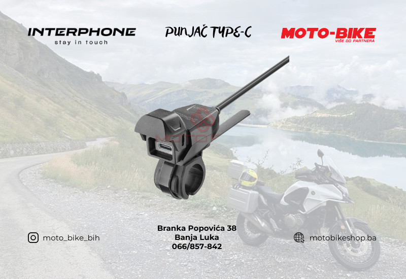 INTERPHONE PUNJAČ ZA GUVERNAL TYPE-C MOTO MOTOCIKL
