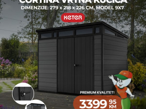 KETER Cortina 9x7 vrtna kućica-siva