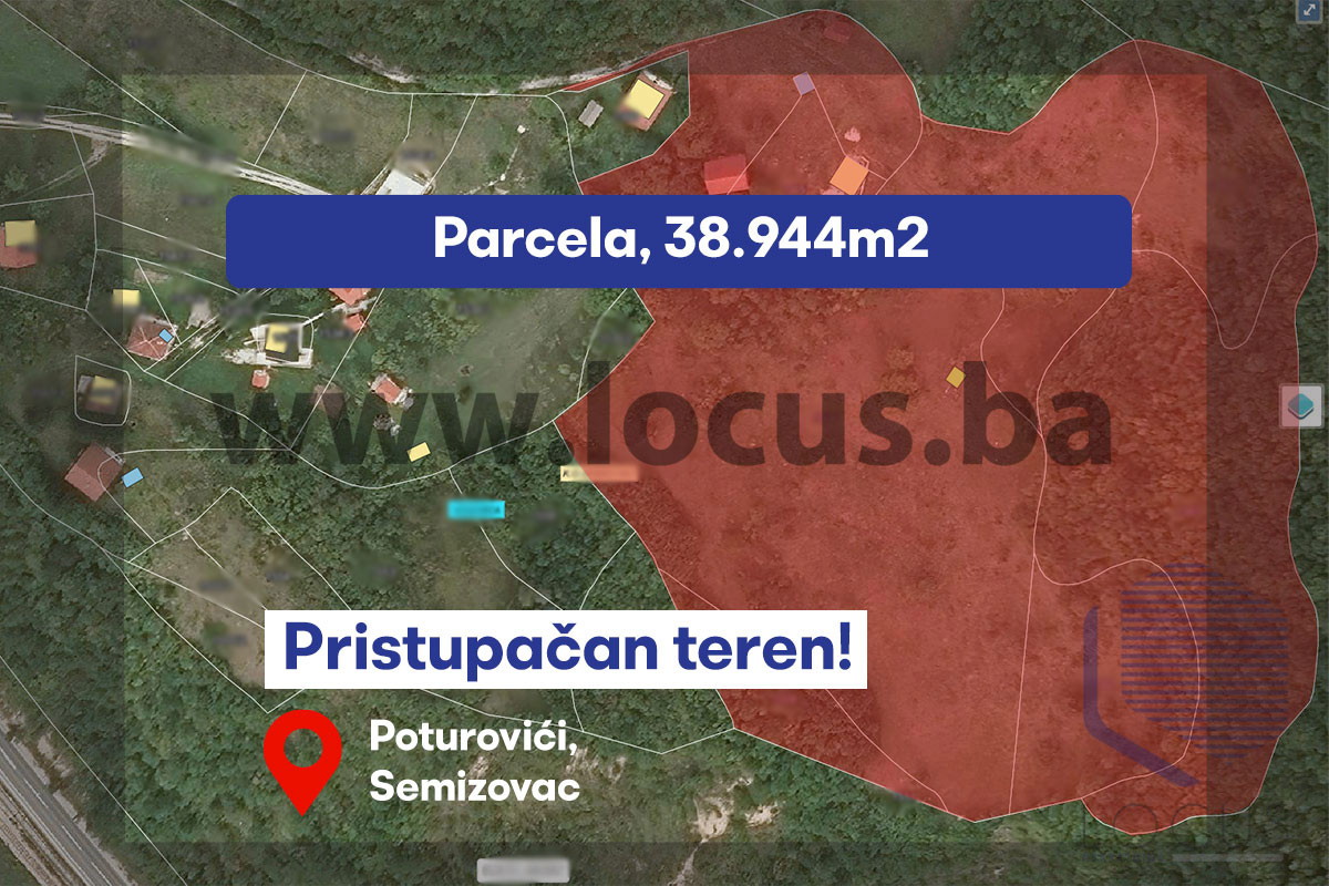 LOCUS: Zemljište površine 38.944m2, Semizovac