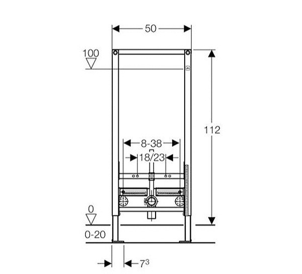 Duofix montažni element za bide, 112cm Geberit