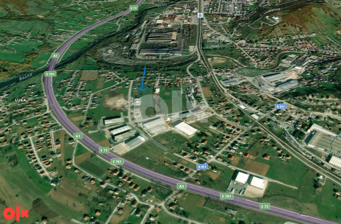 Zemljište Ilijaš 3605m2 sa dozvolom za gradnju Hale