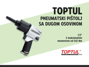 Pneumatski pištolj sa dugom osovinom 1/2" 542Nm
