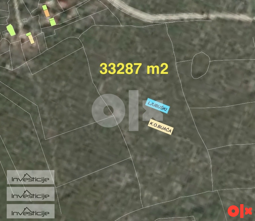 Atraktivno zemljište Ljubuški / 33287 m2 / GP Bijača 2