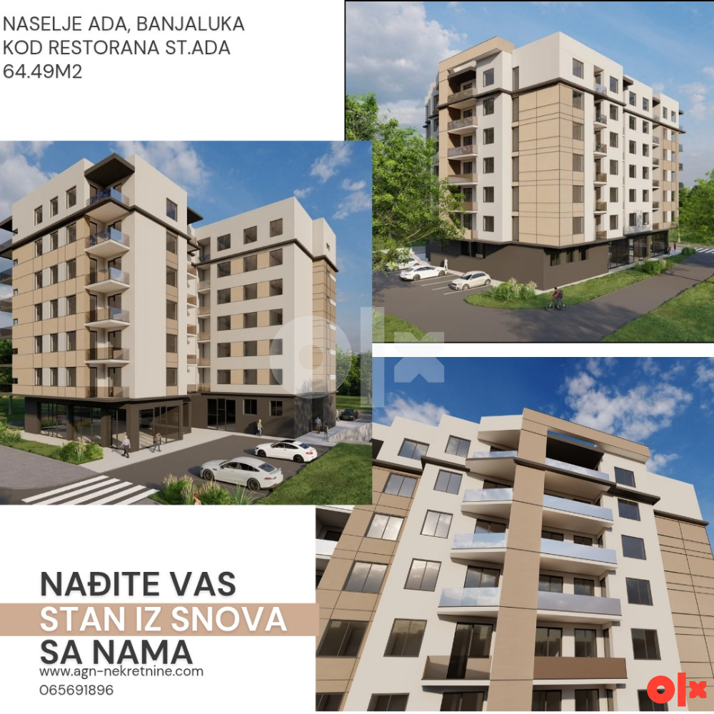 Naselje Ada , dvosoban stan 64.49m2, izgradnja