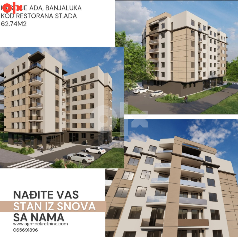 Dvosoban stan 62.74m2, Banjaluka