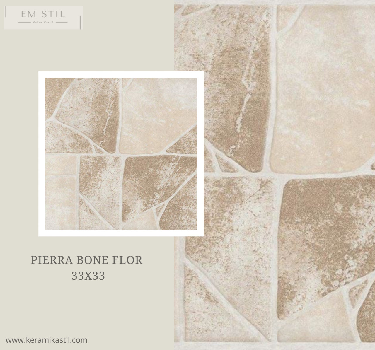 Pločica PIERRA BONE FLOR 1090