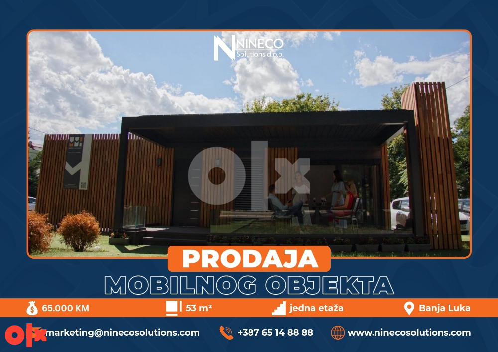 MOBILNI OBJEKAT SA BIOKLIMATSKOM PERGOLOM - 53 m2
