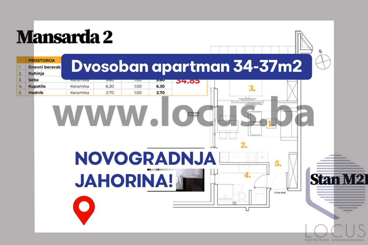 NOVOGRADNJA JAHORINA! Dvosoban apartman 34-37m2