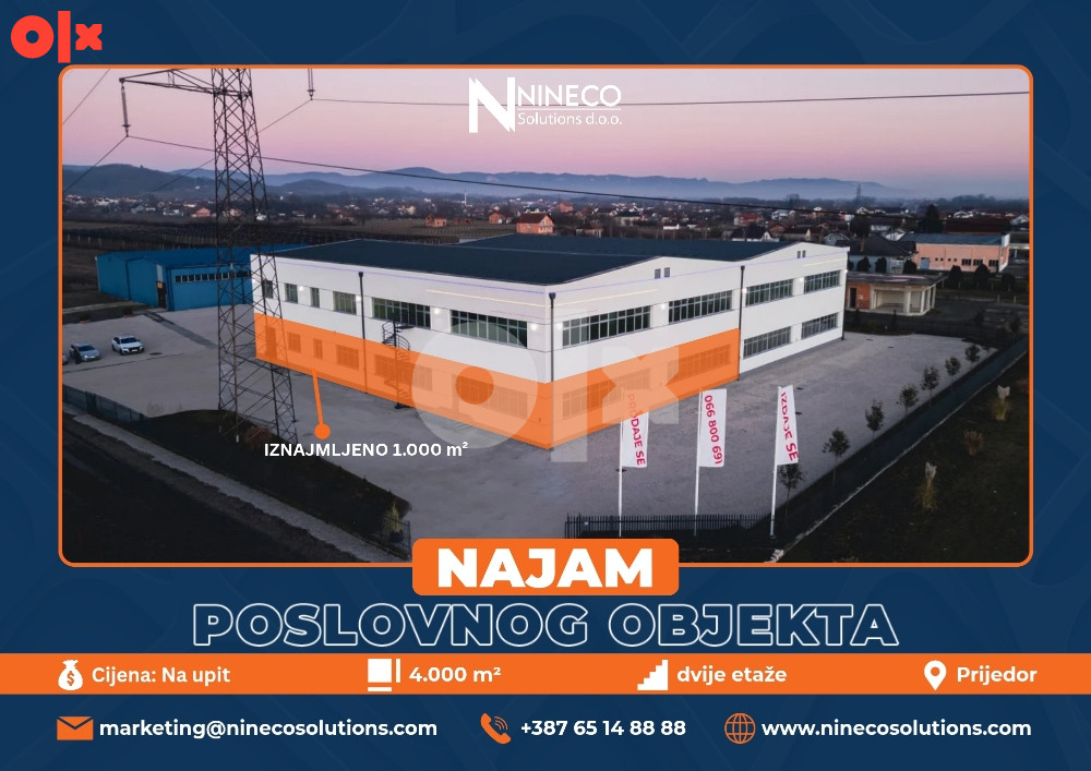 PROIZVODNO-TRGOVINSKI POSLOVNI OBJEKAT - PRIJEDOR - 4.000 m2