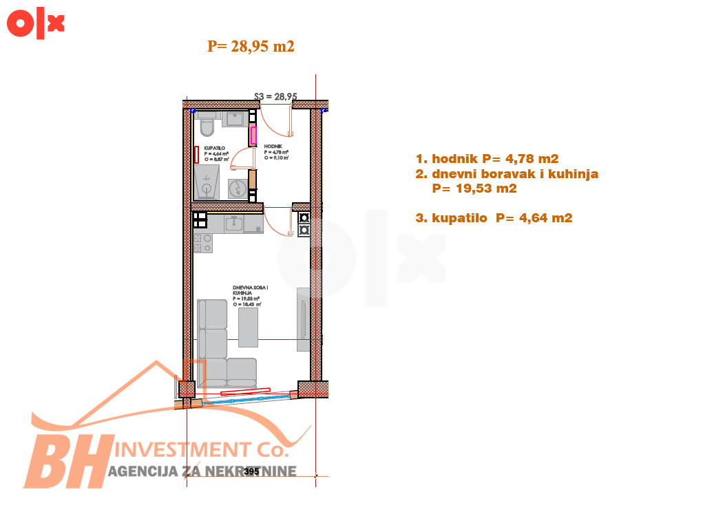 Garsonjera 29,18 m2 TCT Sjenjak 5
