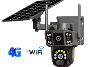 Solarna 4G SIM WiFi Kamera 8Mp Video
Nadzor 3 Glave Alarm Rotiraj