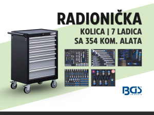 Radionička kolica | 7 ladica | 354 kom. alata /BGS 6077