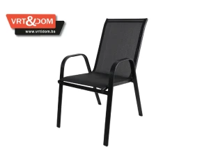 Vrtna / Baštenska stolica METAL - TEKSTILEN (Crna i Siva)