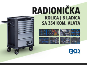 Radionička kolica | 8 ladica | 354 kom. alata /BGS 4007