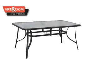 Vrtni / Baštenski sto 150x90 - METAL i PROVIDNO KALJENO STAKLO