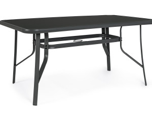 STO VRTNI CRNO KALJENO STAKLO 150X90 CM AMS MODERNA