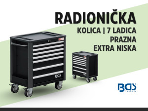 Radionička kolica | 7 ladica | ekstra niska | prazna