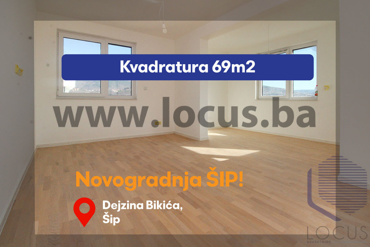 NOVOGRADNJA ŠIP!Trosoban stan,69m2, treći sprat
