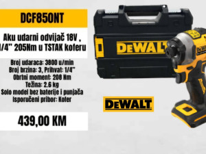 Aku udarni odvijač DCF850NT Solo Dewalt