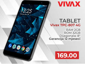 Tablet Vivax TPC-807 4G; RAM 2GB; ROM 32GB