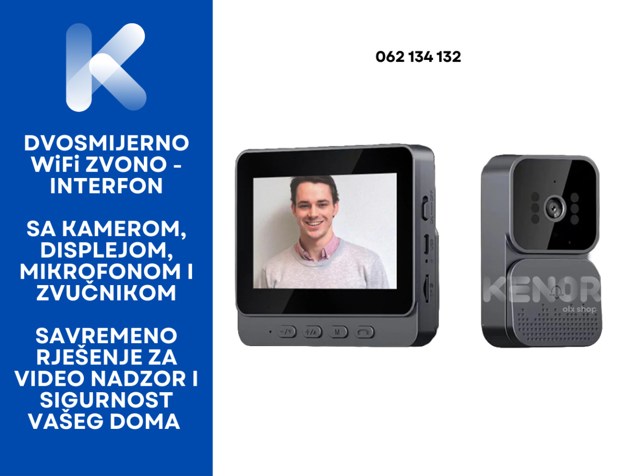 2u1 ZVONO INTERFON WiFi KAMERA + MIKROFON + DISPLEJ