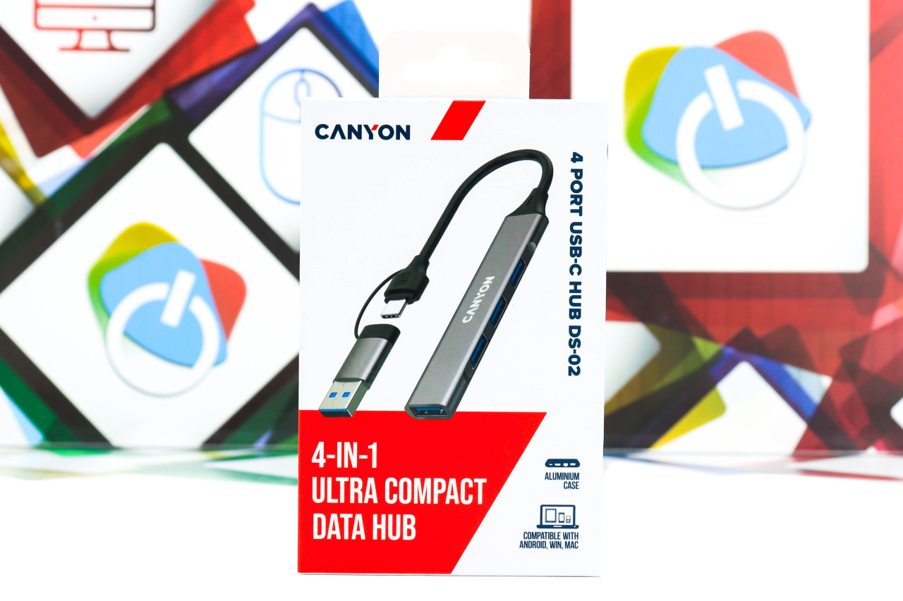 Multiport Hub Canyon DS-02 4 port USB-C sivi DOPER