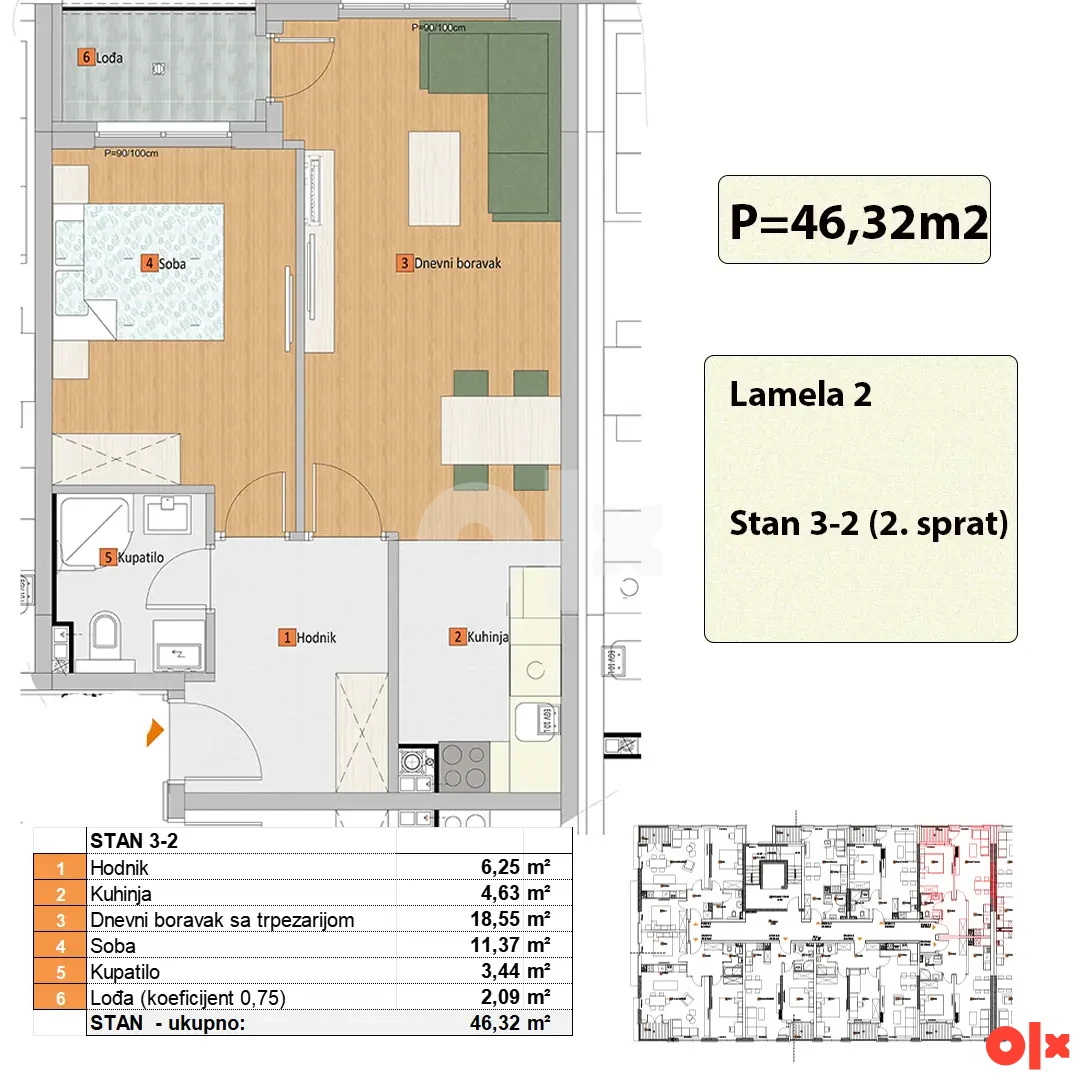 Stan Banja Luka 46,32m2 - kod Delte