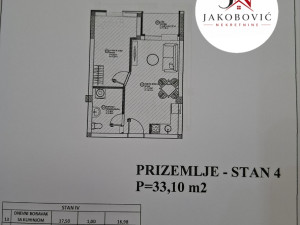 One-bedroom apartment, 33 m2, under construction