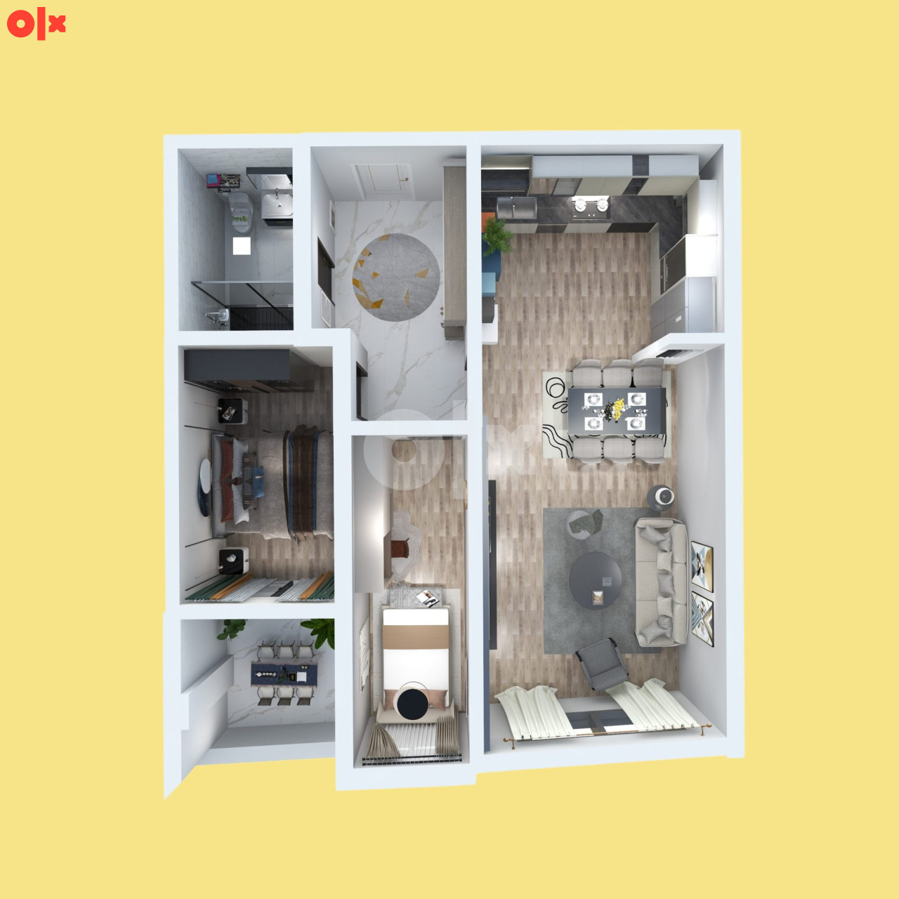 Stan br. 7/12  TCT Tower Sjenjak Tuzla Trosoban 62,31m2 2